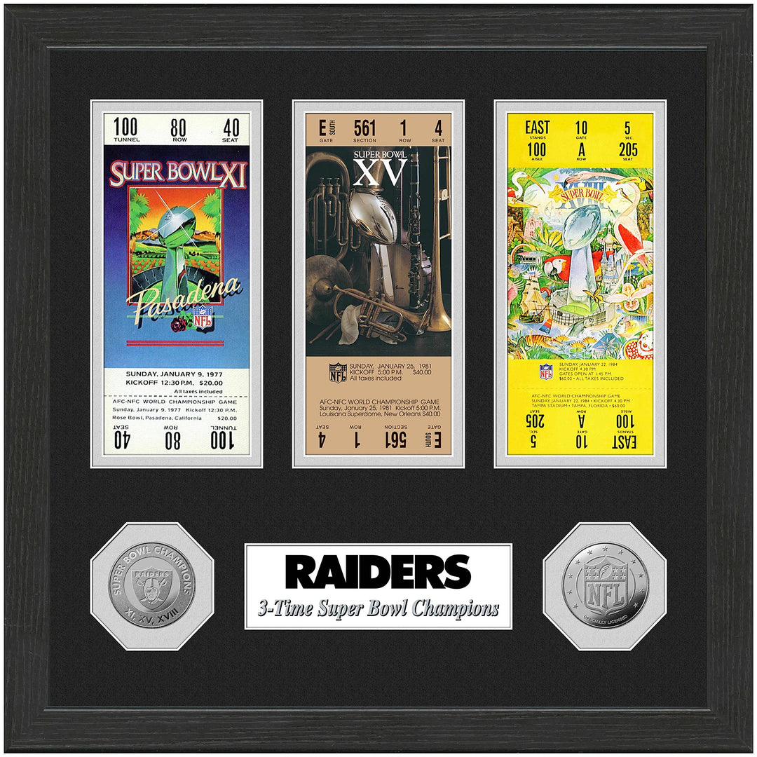 Highland Mint Las Vegas Raiders Super Bowl Tickets Silver Coins Bild