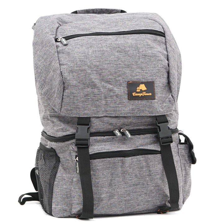 CampFeuer Rucksack mit Kühlfach | grau | 20 Liter Isoliertasche für BBQ, Camping, Strand und Outdoor
