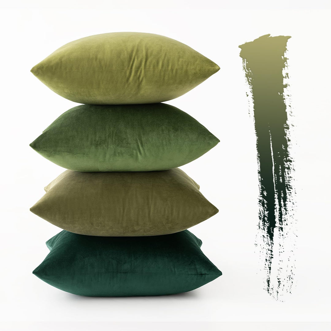 MIULEE Samt Kissenbezug Kissenhülle 4er Set Sofakissen Samtkissen Dekorative Dekokissen Couchkissen