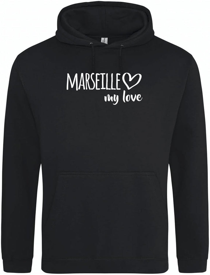 huuraa Unisex Hoodie Marseille My Love Pullover Vegan Grösse 3XL für alle Fans von Marseille Frankre