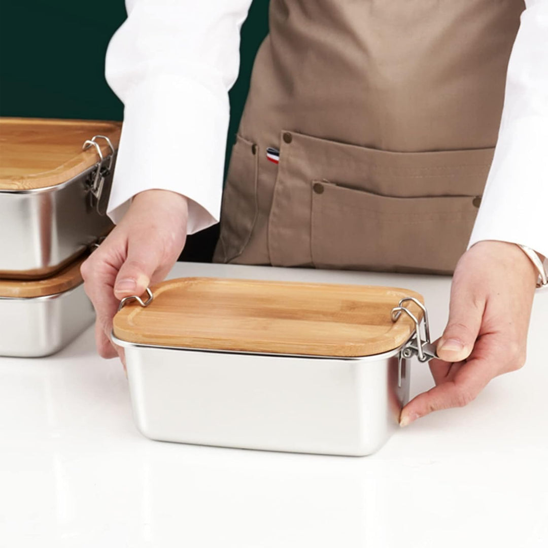 Bento Lunchbox für Erwachsene/Kinder,Edelstahl Brotdose und Lunchbox 800ml/1200ml/1500ml,Metalldose
