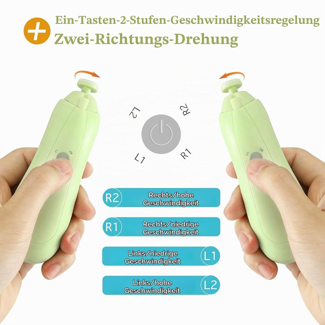 Zooawa Baby Nagelknipser 20 in 1, Elektrischer Baby Nageltrimmer, Nagelfeilen Set mit 12 Ersatzpads,