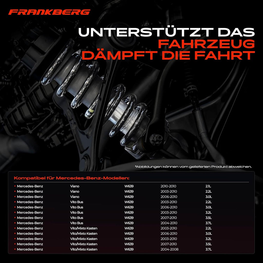 Frankberg 2x Federn Fahrwerksfeder Vorderachse Kompatibel mit Viano W639 2.1L-3.0L 2003-2010 Vito Bu