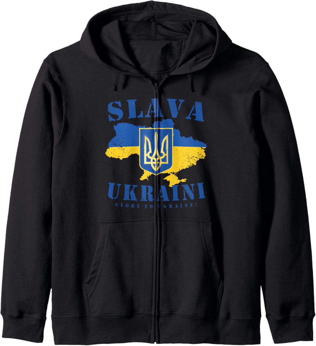 Karte der Ukraine Slava Ukraini Glory To Ukraine Flagge Kapuzenjacke