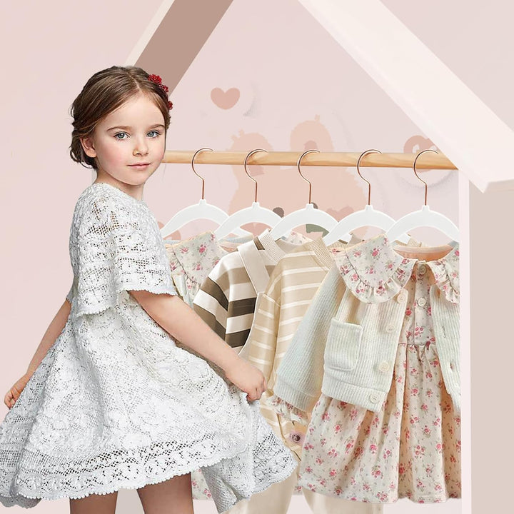 ABHENG 50 Stück Kinderkleiderbügel Samt, Samtbügel für Baby mit 360° Drehbarem Haken, rutschfeste un