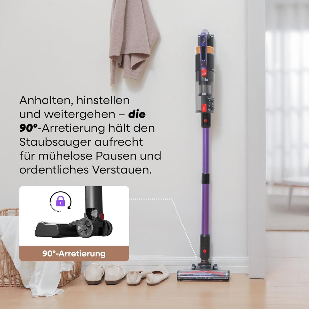 UNINELL HOME Akku Staubsauger 48Kpa/550W/65Min, Staubsauger Kabellos Selbstladender mit LED-Display,