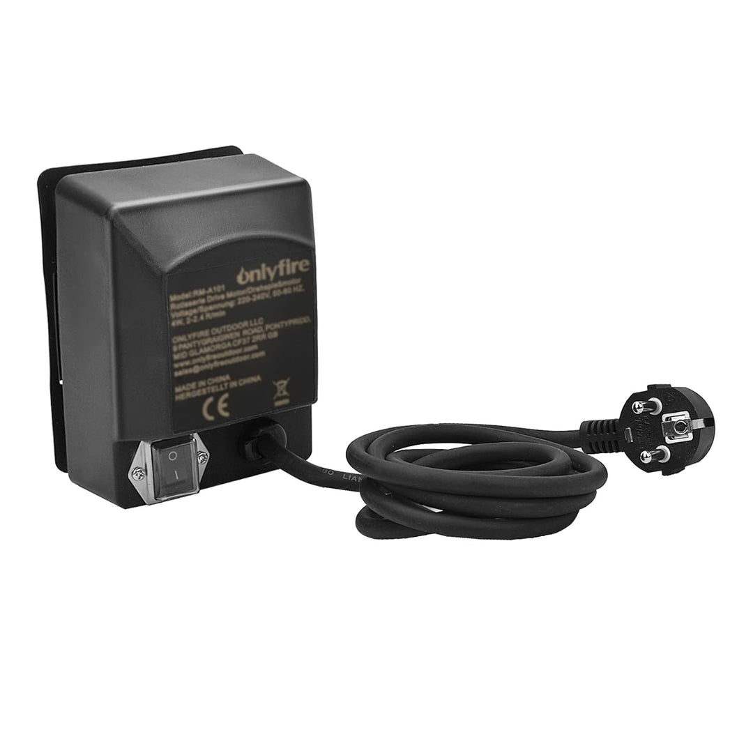 Onlyfire Grillmotor für Grillspiess,BBQ Rotisserie,2U/M-50/60Hz-4 Watt,Schwarz