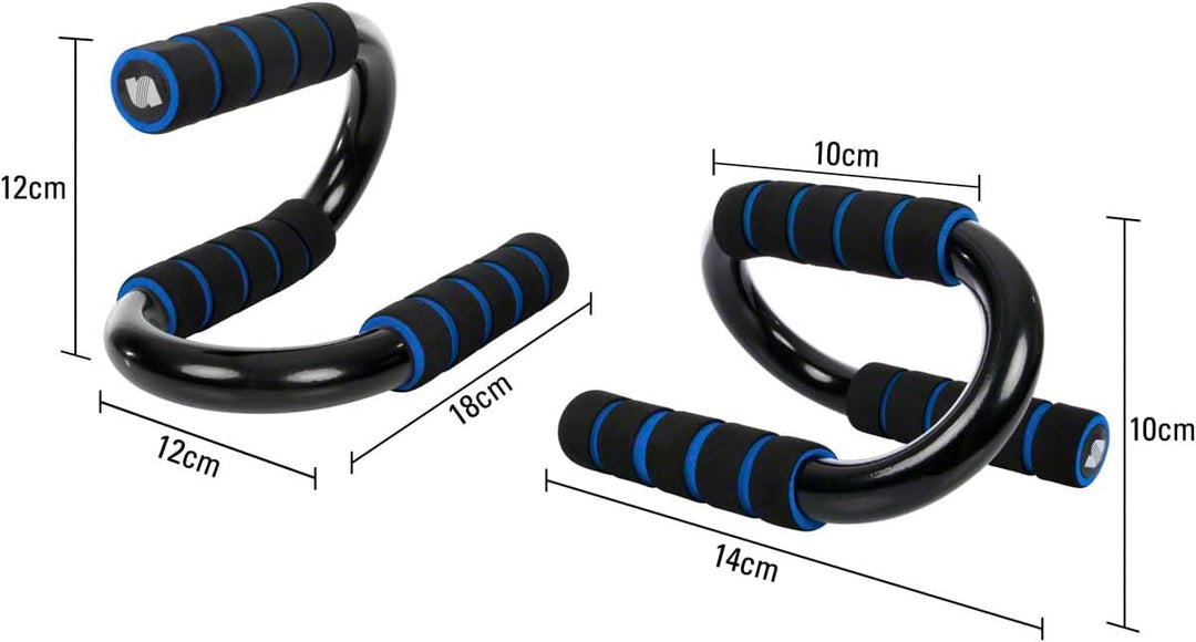 Sport-Tec Push Up Liegestützgriffe, Aufbau Brustmuskeln zu Hause oder im Fitnessstudio, Paar Blau, B