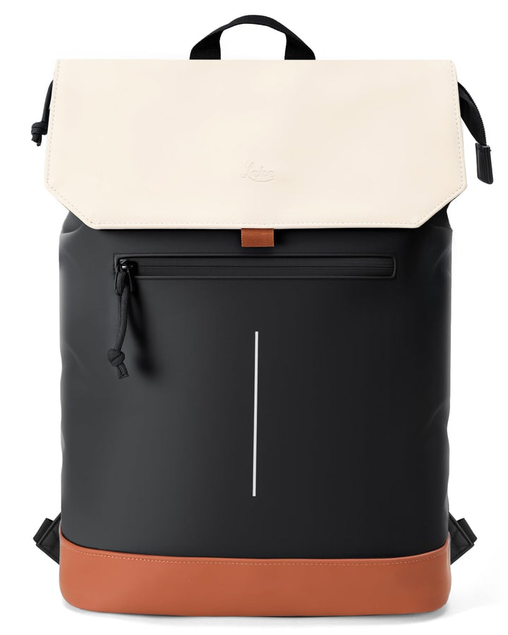 Rucksack Damen & Herren, Mattleder Tagesrucksack mit 15,6" Laptopfach, Eleganter City und Business B