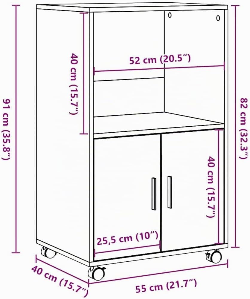 vidaXL Rollschrank, Büroschrank mit Stauraum, Aktenschrank für Wohnzimmer Büro, Bürocontainer Schran
