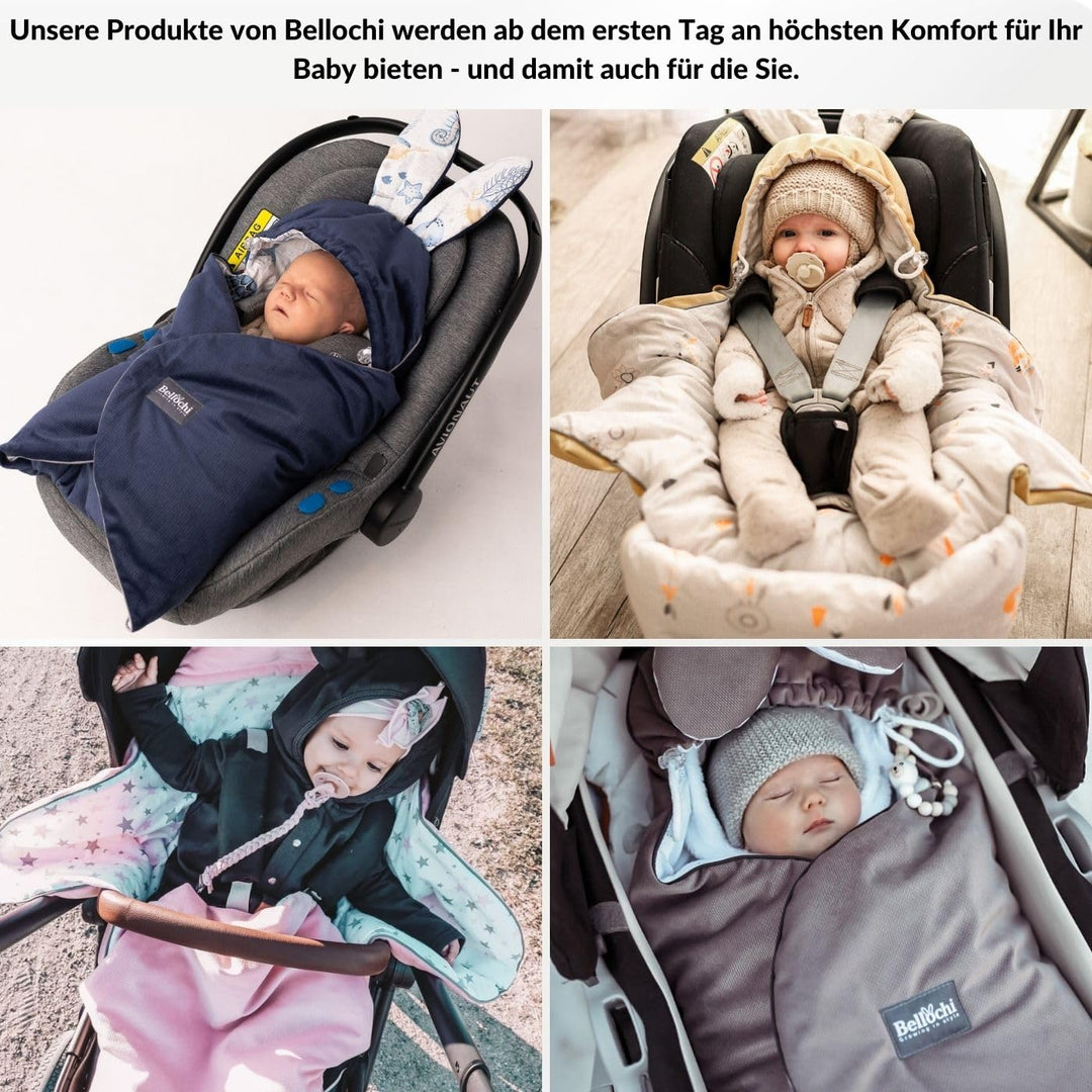 Bellochi Universal Baby Einschlagdecke für Babyschale und Autositz Kinderwagendecke Fusssäck aus Bau