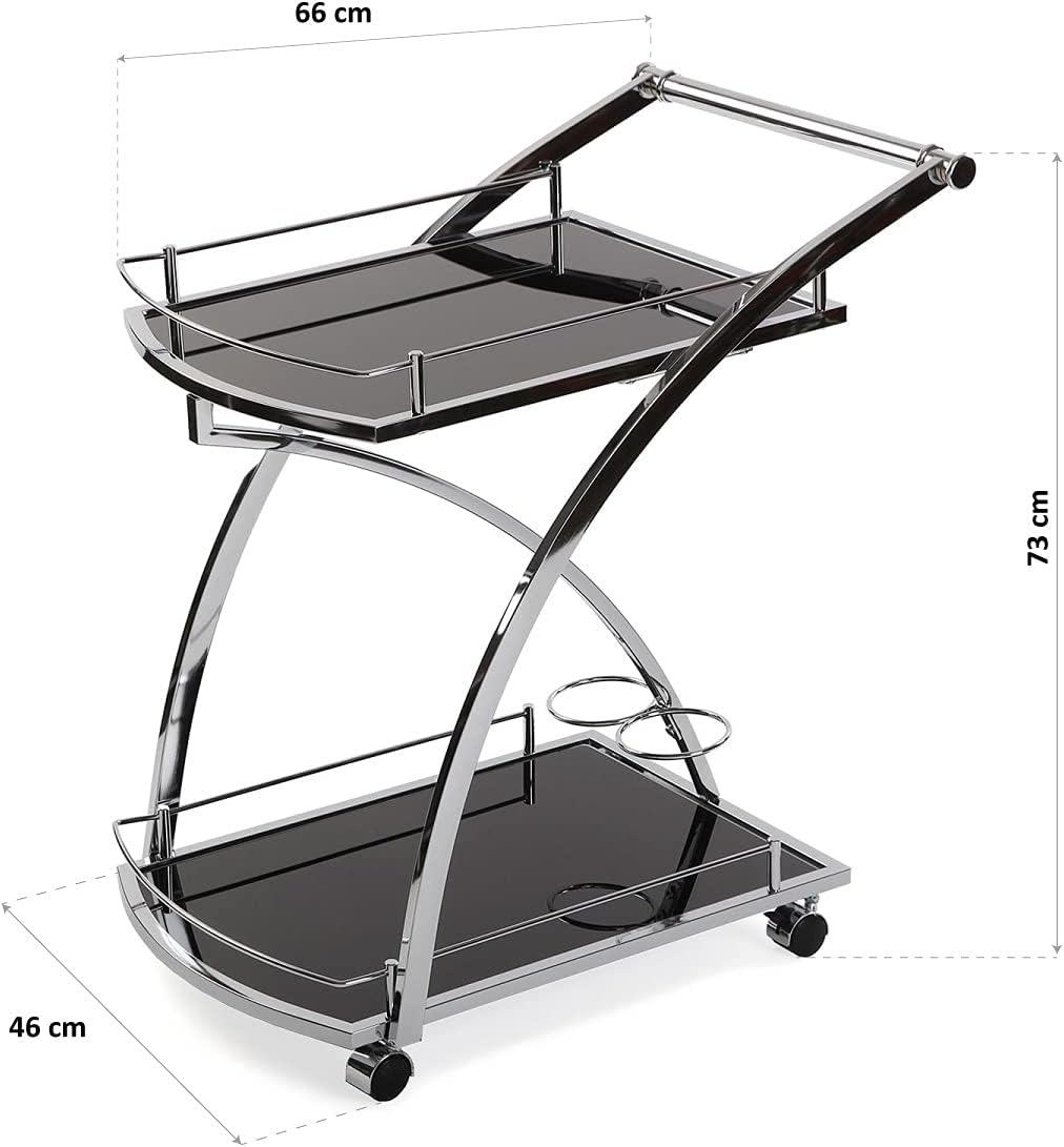 Versa Driana Wagen für Küche, Wohnzimmer oder Esszimmer, moderne Servierwagen, Massnahmen (H x L x B