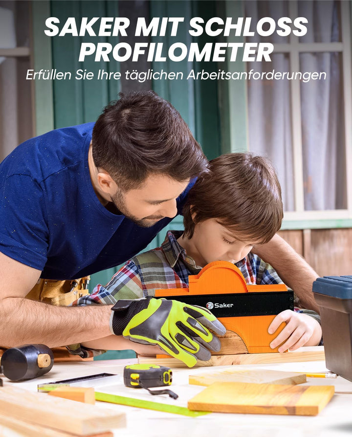 Saker Konturenlehre mit Schloss, 25 cm Kontur-Vervielfältigungslehre für präzise Formduplizierung –
