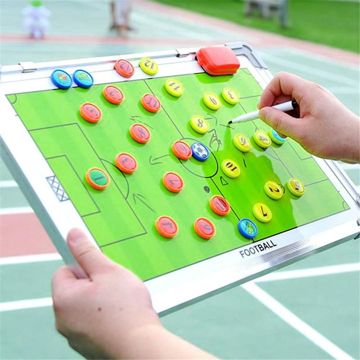 Holzsammlung Profi Coaches Whiteboard Tragbar Taktiktafel für Fussball mit Magnete, Stifte und Radie