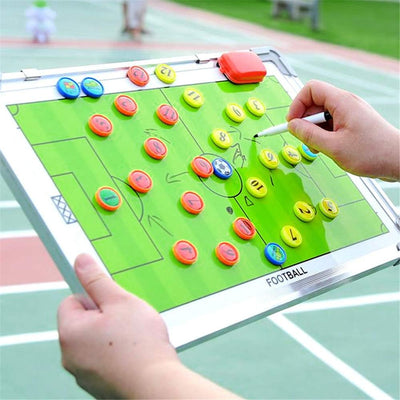 Holzsammlung Profi Coaches Whiteboard Tragbar Taktiktafel für Fussball mit Magnete, Stifte und Radie