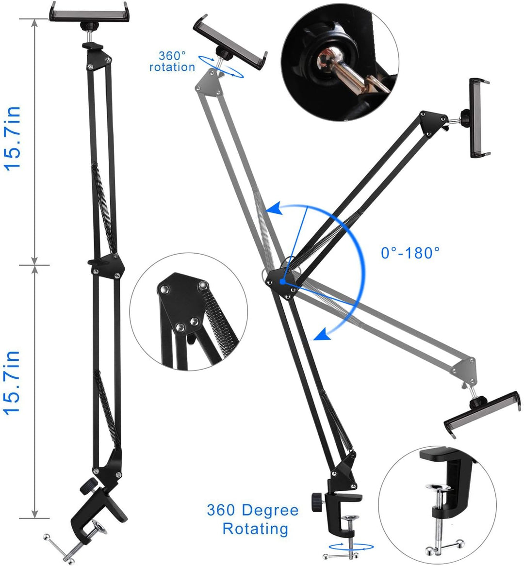 SAMHOUSING Tablet-Ständer für Bett, Tablet, Halterung mit stabilem Aluminiumarm für iPad, iPad Air,