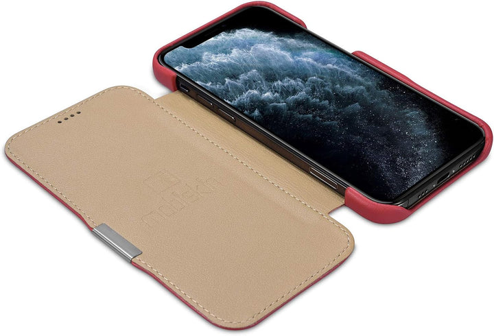 Mobiskin Hülle kompatibel mit Apple iPhone 12 und iPhone 12 PRO (6,1 Zoll), Handyhülle mit echtem Le