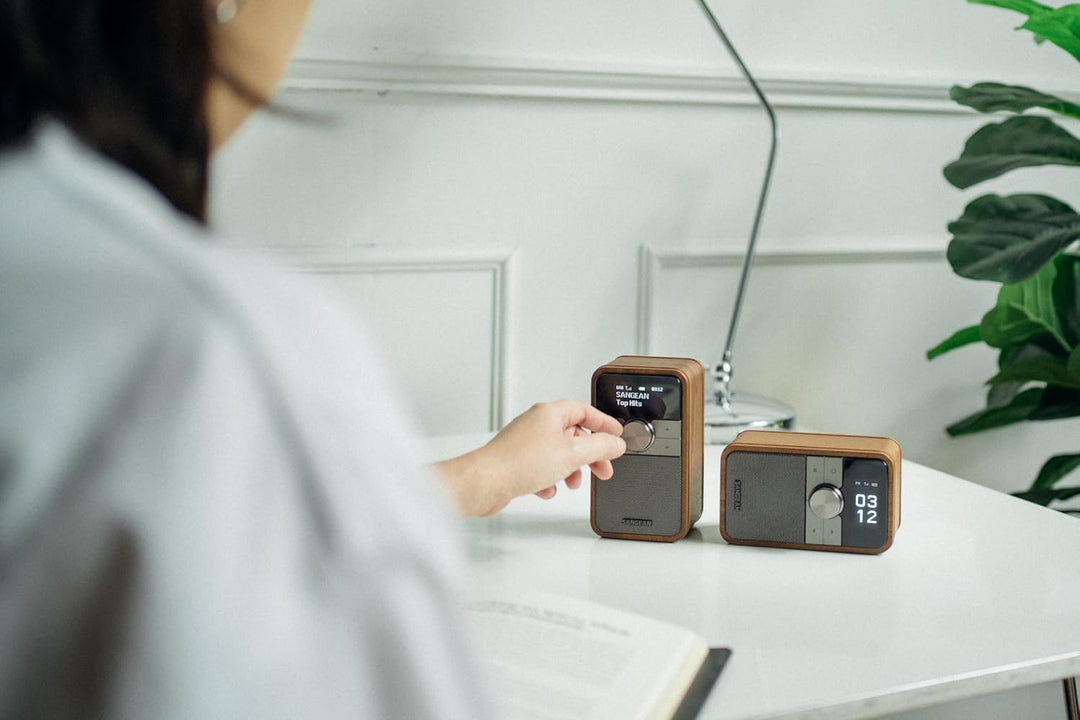 SANGEAN DDR-8 Tragbares DAB+ Radio mit Bluetooth 5.2, rotierendem OLED-Display, integriertem Akku, E