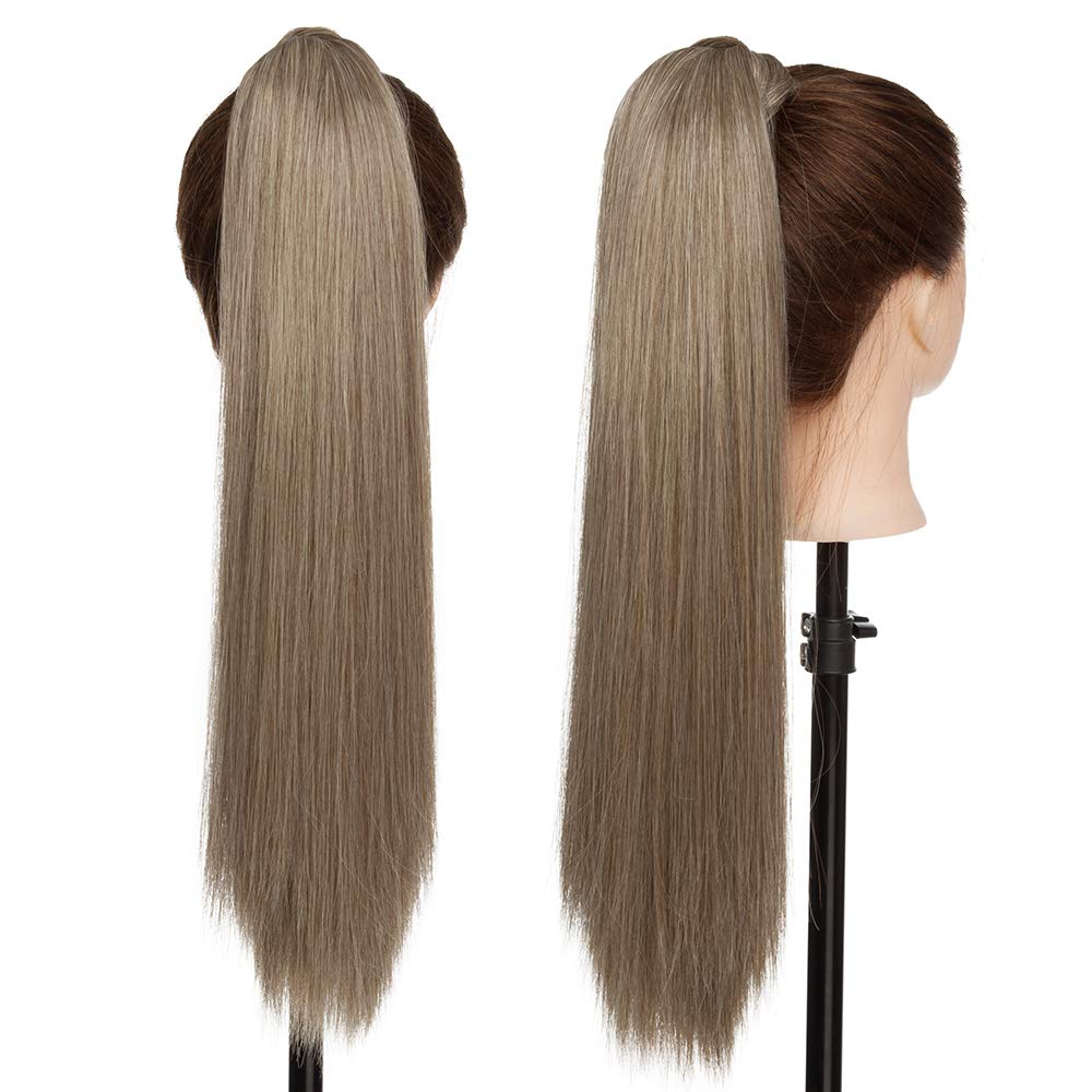 SEGO Ponytail Clip in Pferdeschwanz Extension Haarteil Haarverlängerung Zopf Hair Piece Glatt wie Ec