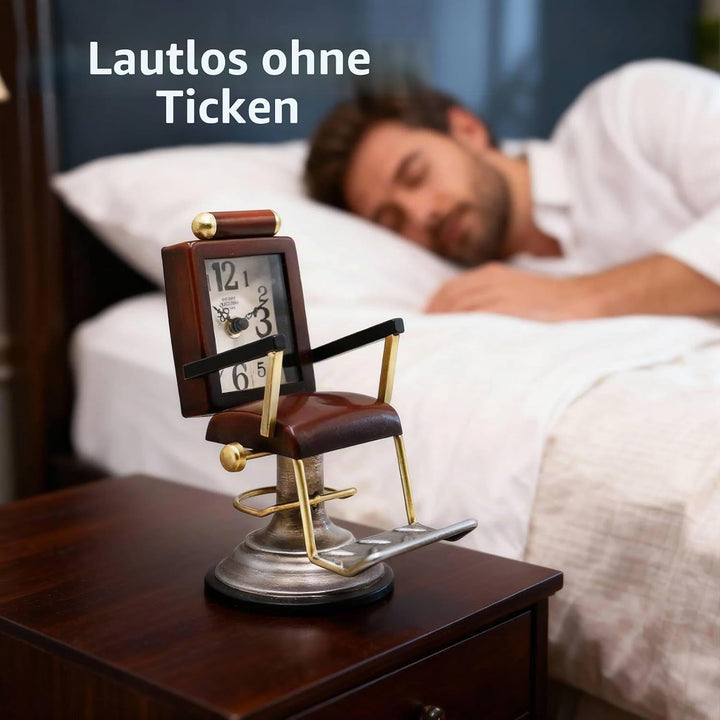 YOUKI Retro Stuhl Tischuhren,Tischuhren Modern,Standuhr Wohnzimmer,Tischuhr analog,Leise Tischuhr,Ba