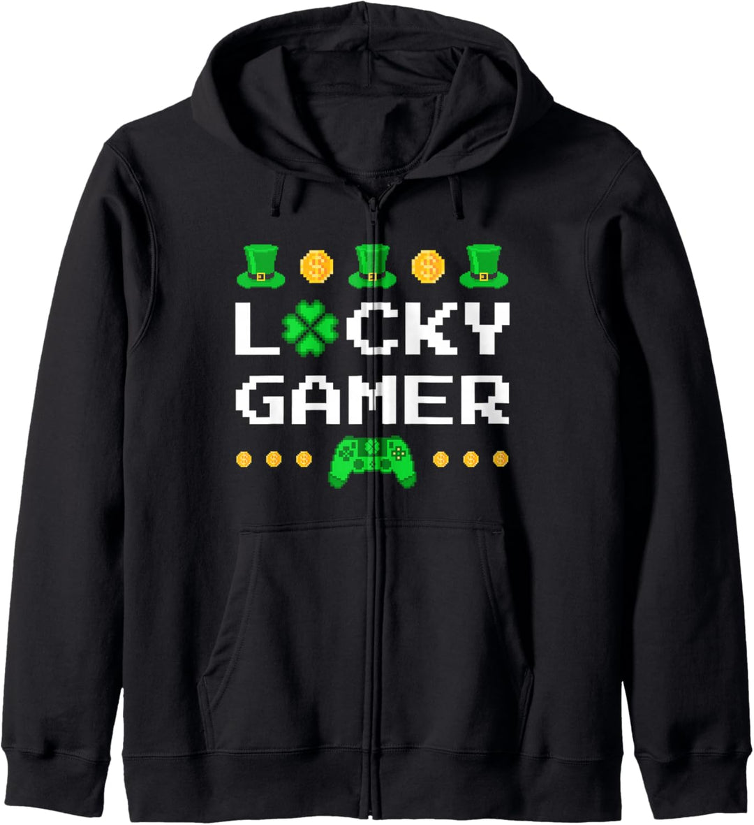 Glücklicher Spieler - St. Patrick's Day Gamer Retro Kapuzenjacke