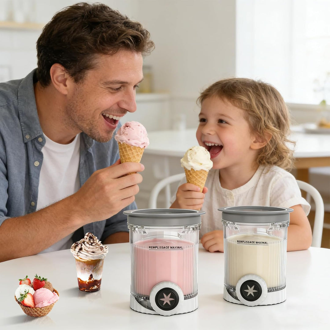 4 Stück Eisbehälter 480 ml für Ninja Swirl NC700 / NC701EU, Eiscreme Behälter für Ninja Eismaschine