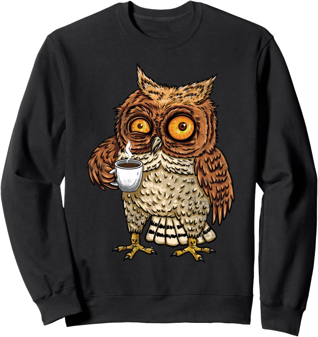Kaffee Eule Lustige Barista-Eule Sweatshirt