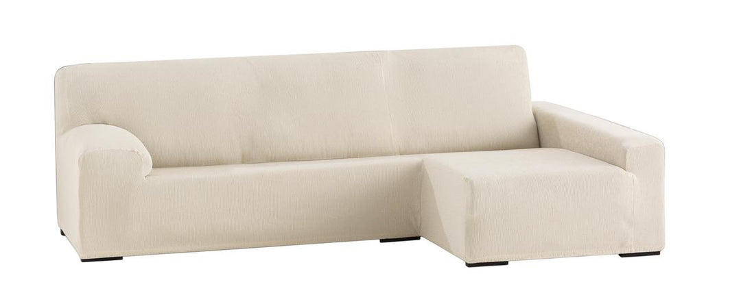 Eysa elastisch sofa überwurf chaise longue rechts, frontalsicht, Polyester-Baumwolle, 00-ecru, 250-3