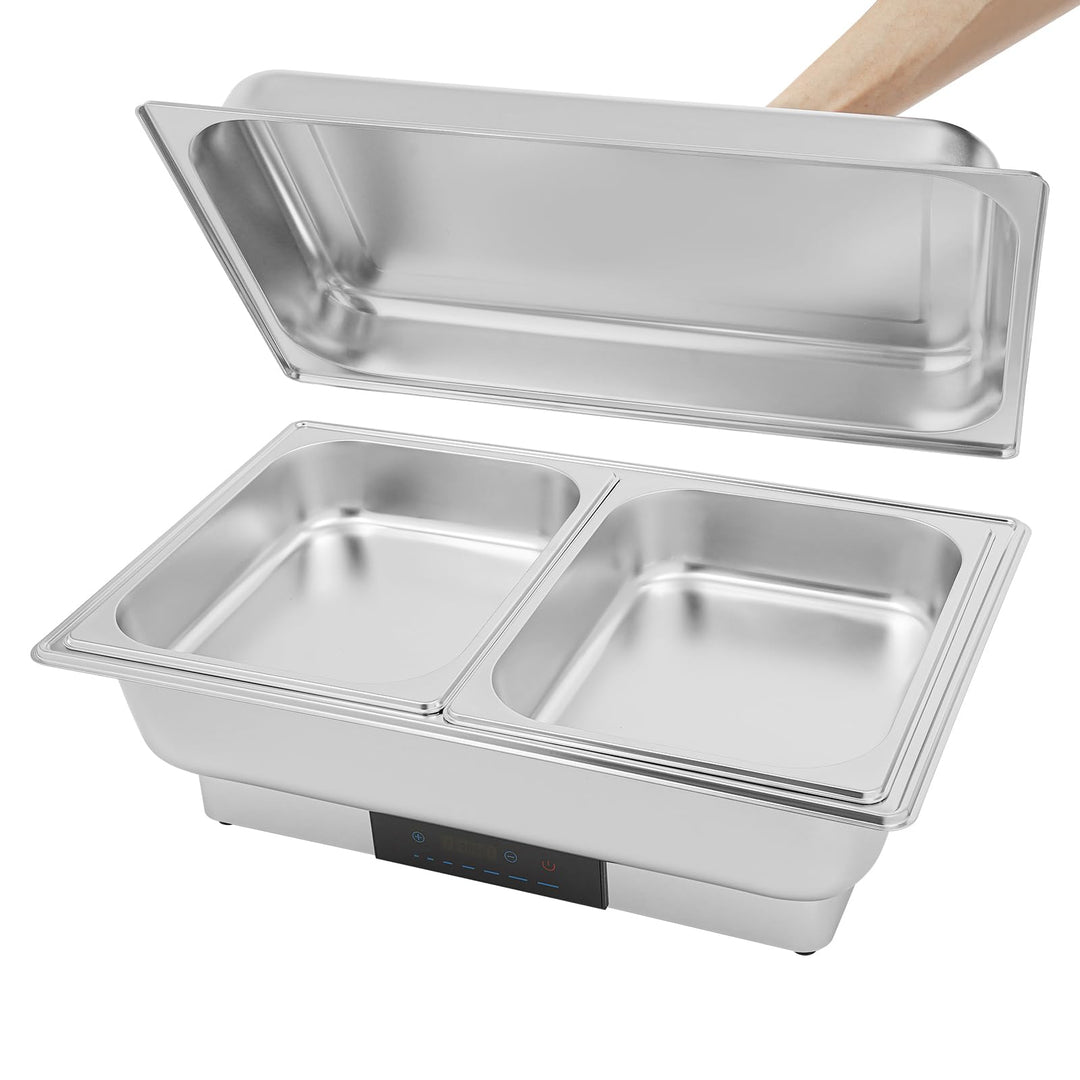 Elektrisches Buffetwärmer Speisenwärmer Chafing Dish Buffet Server Edelstahl Speisenwärmer mit Tempe