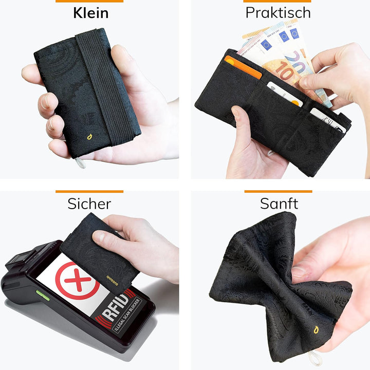 GUGGIARI® Slim Wallet mit RFID Schutz für Kreditkarten-, Bargeld- und Schlüsselhalter - Kartenetui H