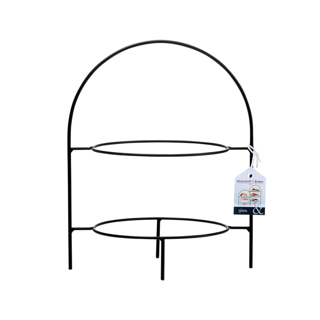Ritzenhoff & Breker Tjäna Etagère 2-stufig, 28 cm, Servierturm für 2 Teller (18-21 cm), Gummierte Sc
