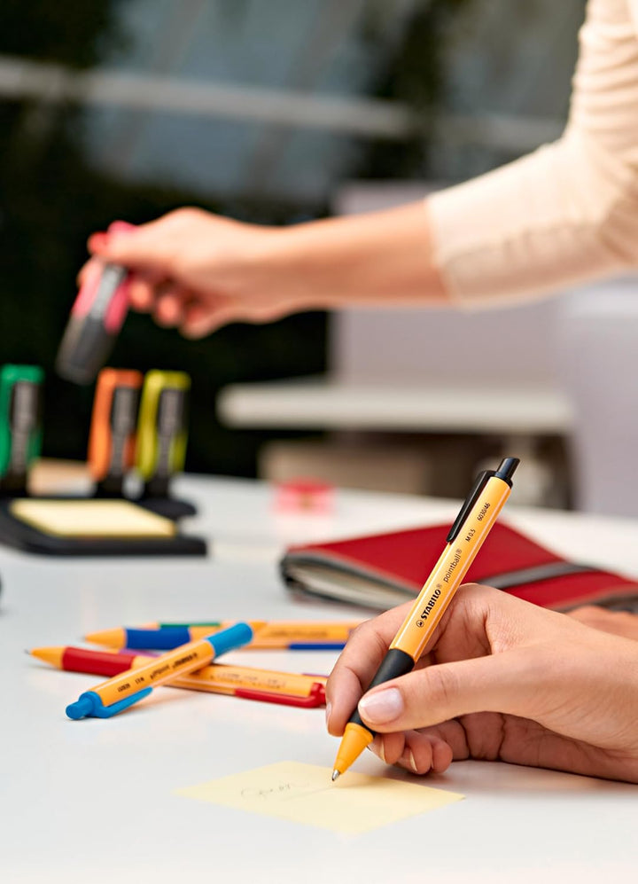 Druck-Kugelschreiber - STABILO pointball - 10er Pack - rot, rot