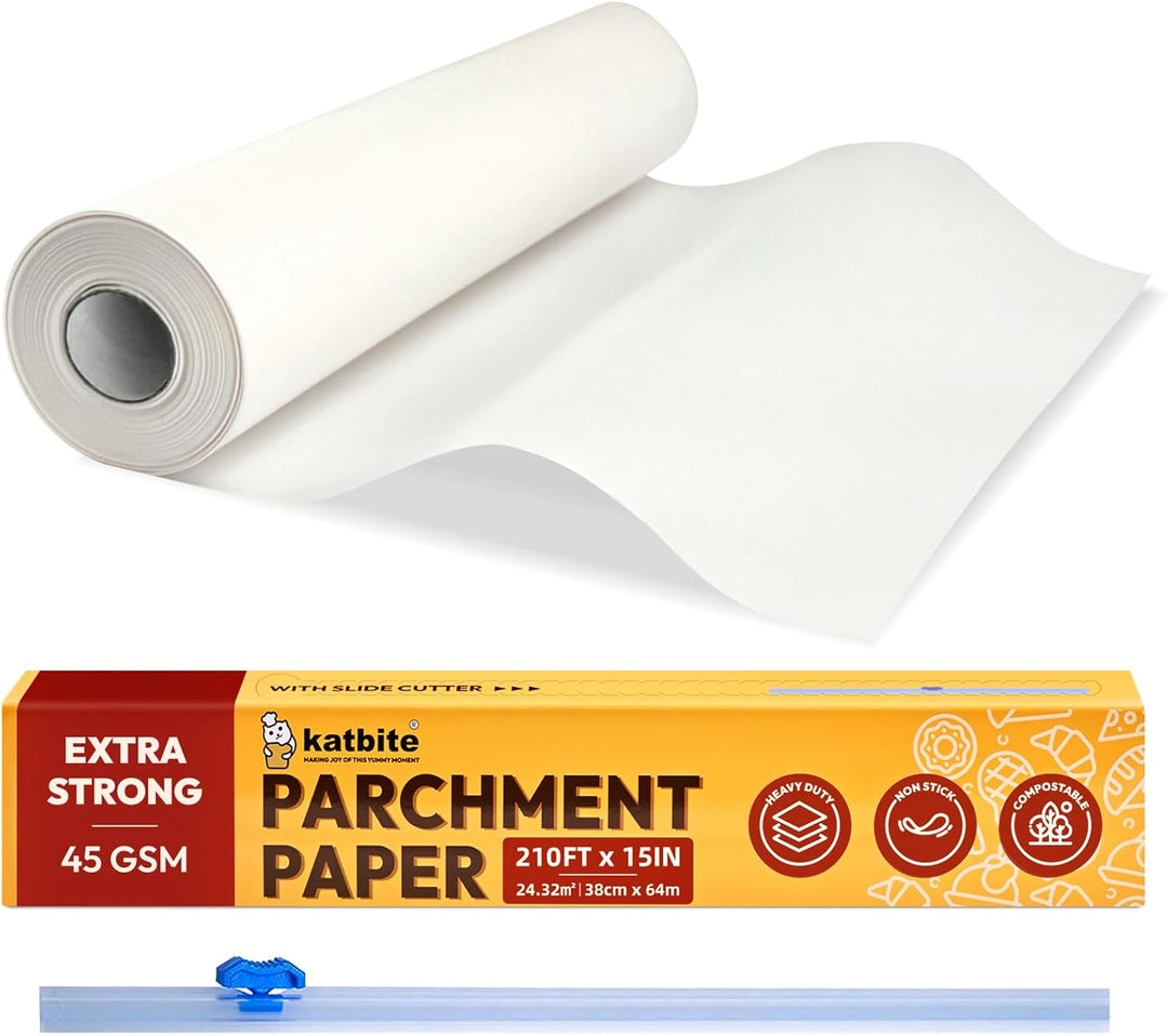 katbite Backpapier Rolle 38cm x 64m, Antihaft Pergament Papier (38 cm Breite - Rolle) 15in x 210ft -