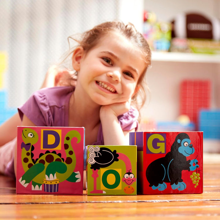 Melissa & Doug Würfel zum Stapeln und Verschachteln englisches Alphabet Alphabet-Blöcke, Alphabet-Bl