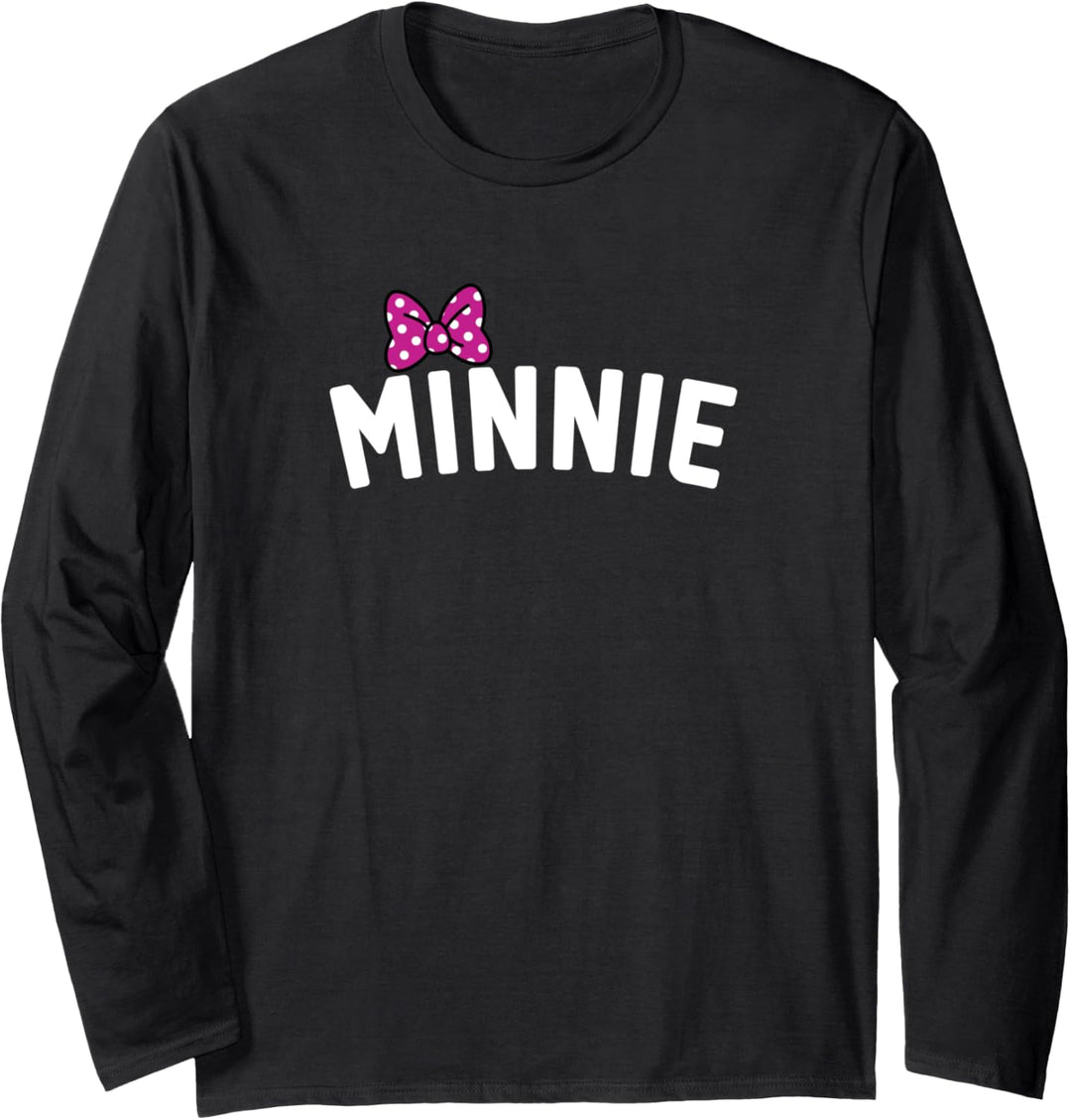 Disney Mickey And Friends Minnie Bow Text Langarmshirt