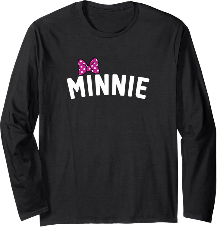 Disney Mickey And Friends Minnie Bow Text Langarmshirt