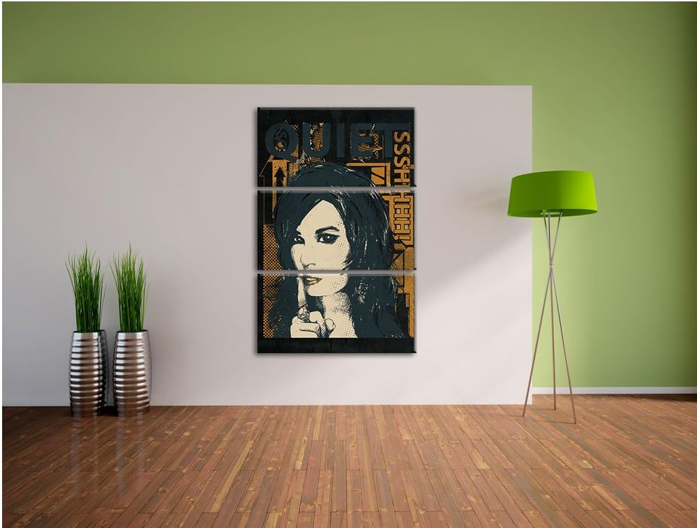 Keep a secret black Bild 3-Teiler Leinwandbild 120x80 Bild auf Leinwand, XXL riesige Bilder fertig g