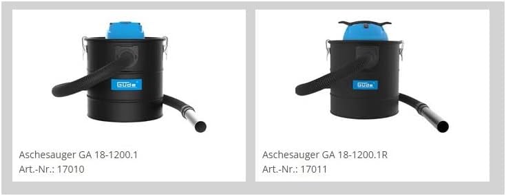Güde 17010 GA 18-1200.1 Aschesauger, 18 Liter Behältervolumen, schwarz