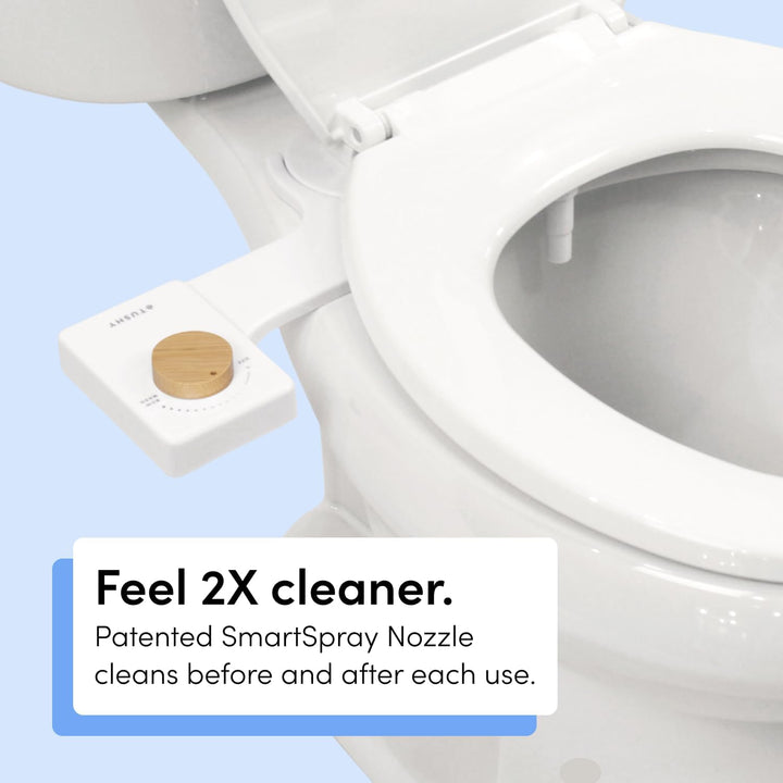 TUSHY Fresh Cool Water Bidet: Ultra Slim WC-Sitz-Aufsatz (nicht elektrisch, selbstreinigend, hygieni