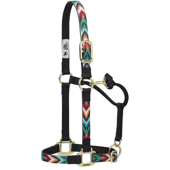 Weaver Leather Verstellbares, gemustertes Nylonhalfter. Large Horse Schwarz/Multi Chevron, Large Hor