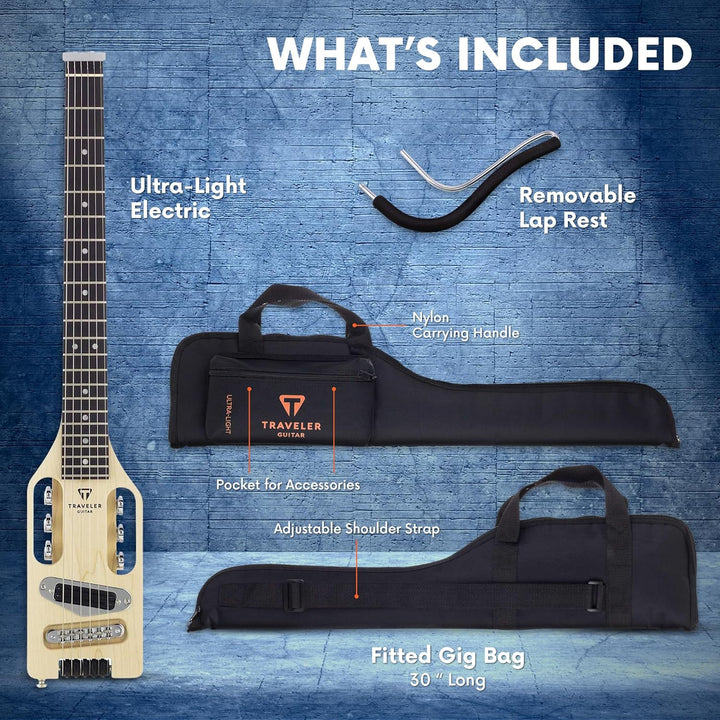 Traveler Guitar Ultra-Light E-Gitarre, Ahorn (ULE MPS) Ahorn Guitar Griffbrett aus schwarzem Walnuss