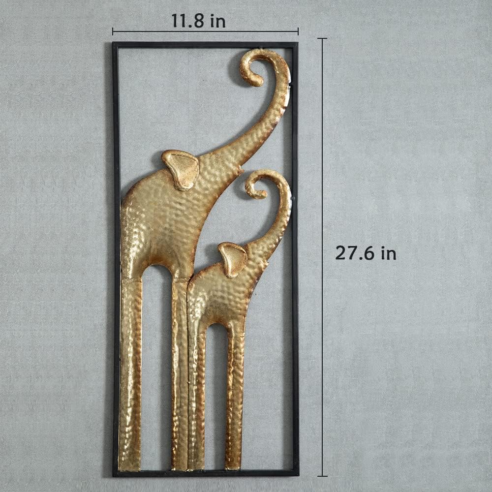 HKaikzo Elefanten-Wanddekoration, afrikanische Wanddekoration, goldener Elefant, Wandkunst, Tierdeko