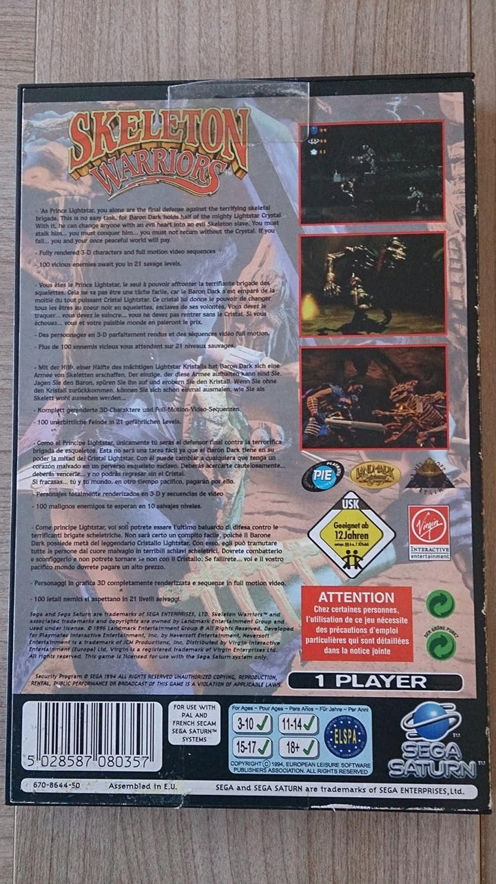 Skeleton Warriors Sega Saturn