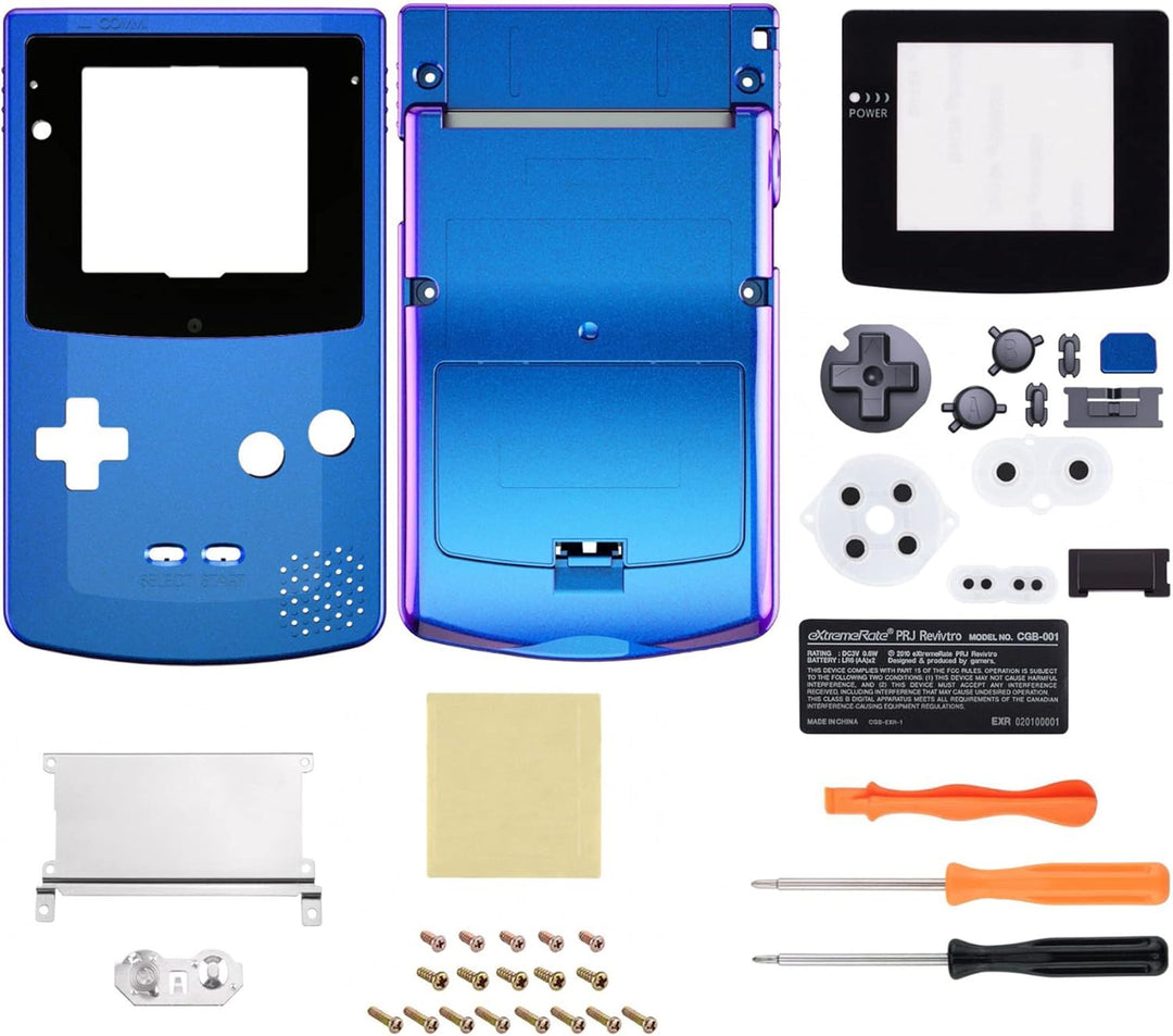 eXtremeRate IPS Ready Upgraded Case&Button für Gameboy Color, DIY-Ersatz Full Hülle Gehäuse Set für