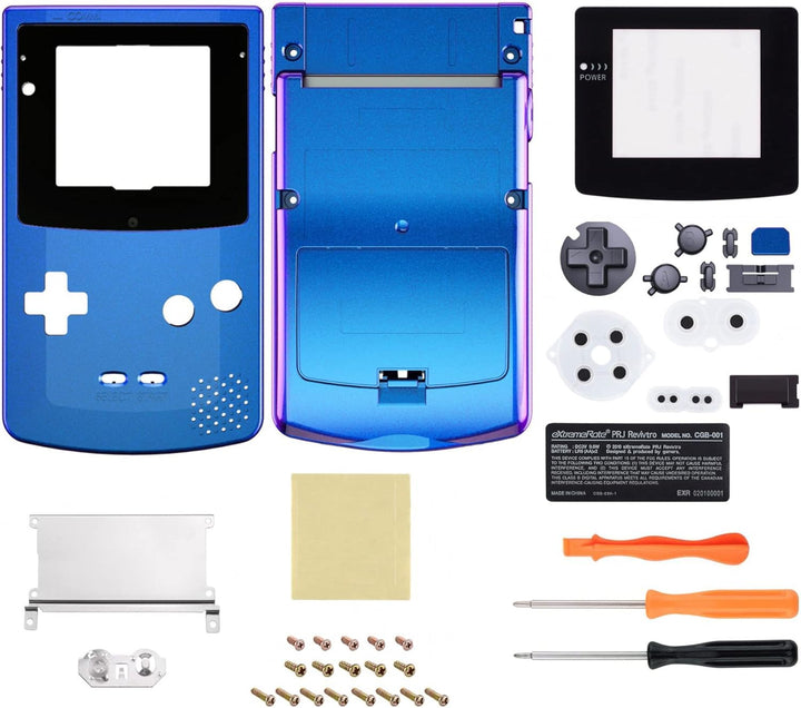eXtremeRate IPS Ready Upgraded Case&Button für Gameboy Color, DIY-Ersatz Full Hülle Gehäuse Set für