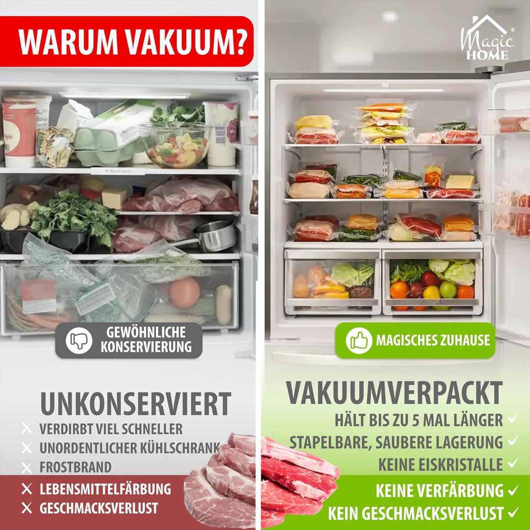 MAGIC HOME Vakuumiergerät & Vakuumierer | Vakuumiergerät für Lebensmittel & Folienschweissgerät | Va