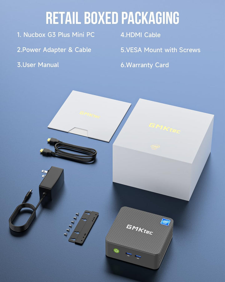GMKtec Mini PC mit 11 Pro Intel Alder Lake N100 Prozessor (3.4GHz) 16GB DDR4 RAM 1TB PCIe 3.0 M.2 SS