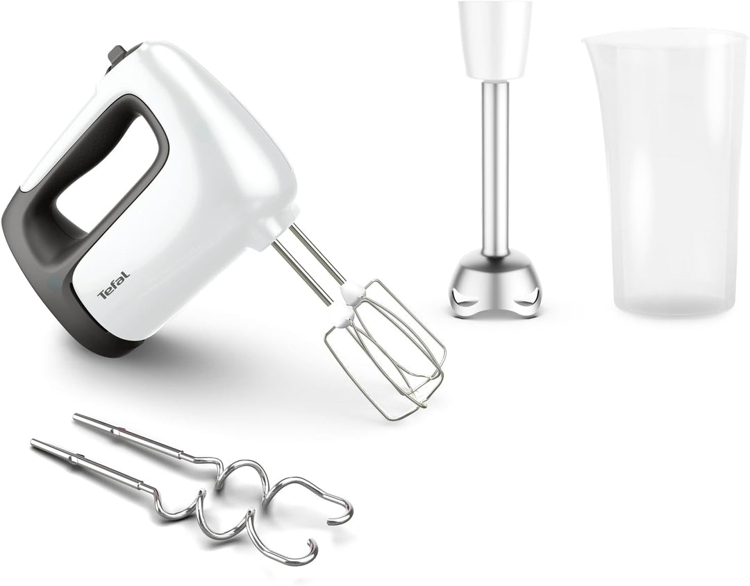 Tefal HT462138 Prep'Mix+ Handmixer| Ideal Für Leichte Und Zähe Zubereitungen| Leistungsstarker 500-W