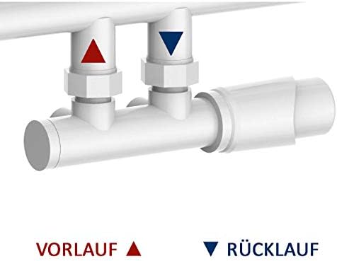 Design Badheizkörper Handtuchwärmer D16W in Weiss - Grösse wählbar, Grösse:1600x500mm, Anschlussgarn