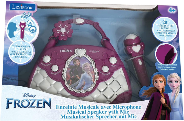 Lexibook Disney Frozen Die Eiskönigin ELSA Musikalischer Sprecher mit Mikrofon, Voice Changer Funkti